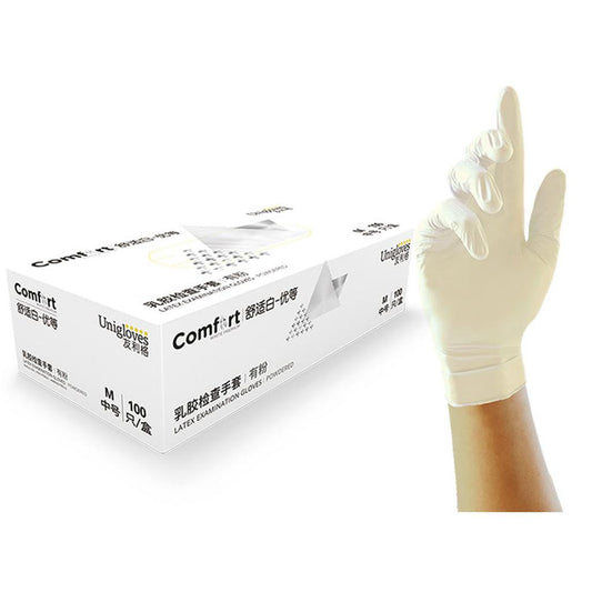 Comfortable White - Superior Comfort Powder Latex Examination Gloves 100pc/box