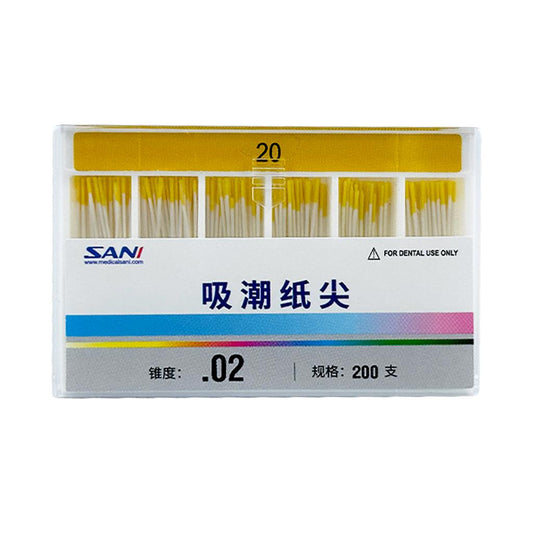 SANI Absorbent Paper Points (02 Taper) , Non Length Mark 200pcs/box 02 20