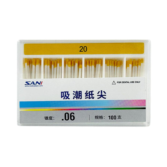 Absorbent Paper Points(06 Taper), Non Length-mark 100pcs/box 06 20