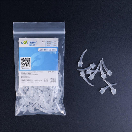 Oral Material Injection Head / Impression Material Intraoral Injection Nozzle / White Small Elbow / Dental Adhesive Filler / Dental Delivery Head / Heavy Weight Mixing Nozzle with HP01, HP02