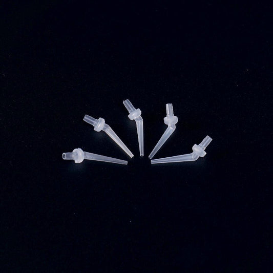 Oral Material Injection Tip/Pile Nuclear Material Intraoral Injection Tip/White Small Elbow/Polymer-based Dual-cured Resin Mixing Tip/Dental Delivery Tip with HP06