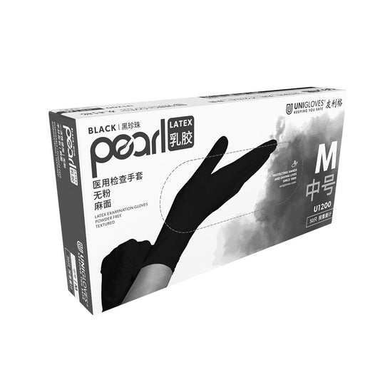 Colored Powder-Free Latex Gloves 黑色M