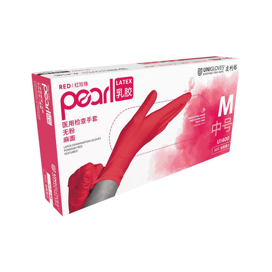 Colored Powder-Free Latex Gloves 紅色M