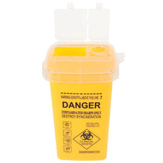 Yellow Sharps Container 10 Inch Medical Waste Bucket Compact Design Multipurpose Storage Health Care Syringe Disposal Box Needle
