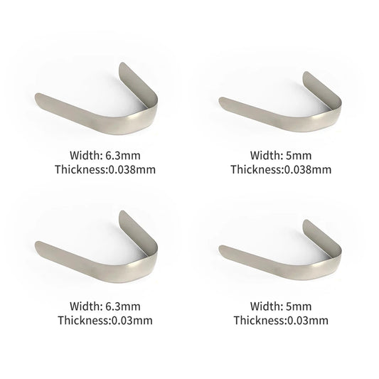 Dentpark 30pc Dental Tofflemire Double Contoured Matrices M9 Stainless Steel Premolar Molar Dentistry Matrix Bands 4 Sizes