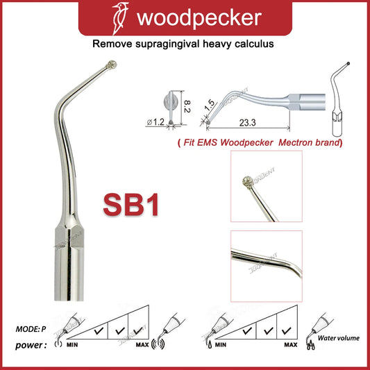 Woodpecker Scaler Tips Dental Ultrasonic Scaler Tip For Cavity Preparation Fit EMS Mectron Ultrasonic Scaler Handpieces SB1