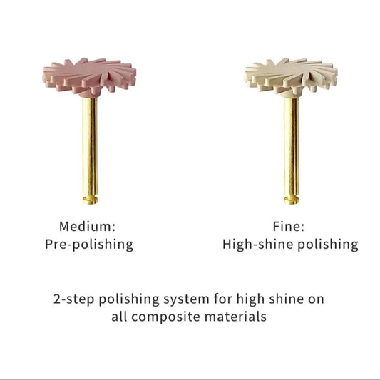 Dentpark 6pcs Dental polishers 2-step diamond impregnated Polishing Wheel kit high shine on all composite materials