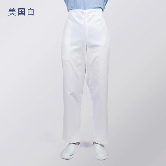 ANNO Hospital Staff Scrubs Three Quarters Sleeves Nursing Uniform for Female Dental Clinic Paramedic Suit Beautician Uniforms A22-White-Pants