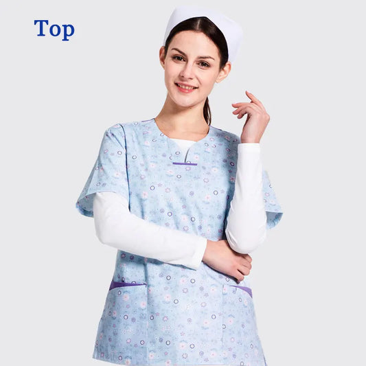 ANNO Medical Hospital Staff Scrubs Nursing Sanitary Uniform Women Female Dental Clinic Nurse Work Beautician Uniforms B38-Tops