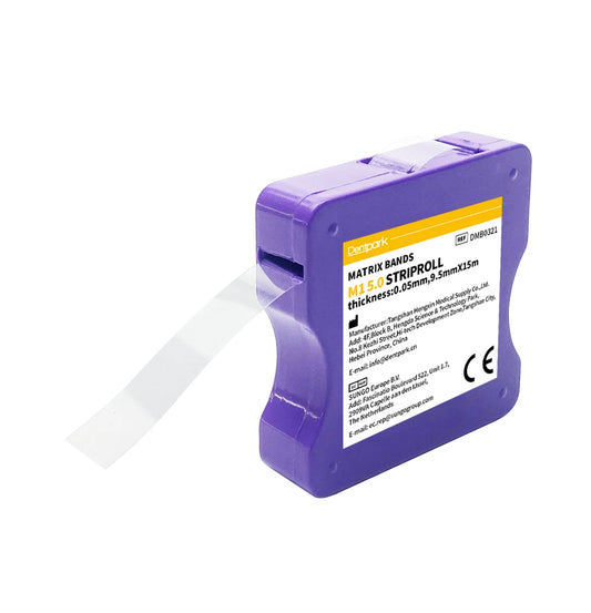 Dentpark Dental Strip Roll Matrix Bands Stainless Steel or Clear Polyester Film Sectional Contoured Matrices Dentistry Tools Clear Polyester1Roll