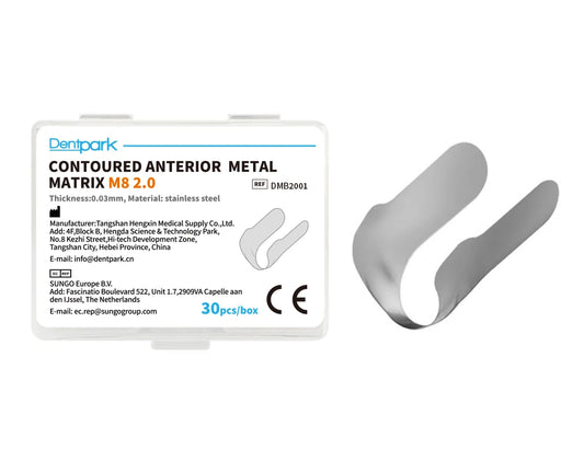 Dentpark/Dental contoured anterior matrix M8 50PCS Blue Transparent or 30PCS stainless steel Dentistry tools Stainless steel