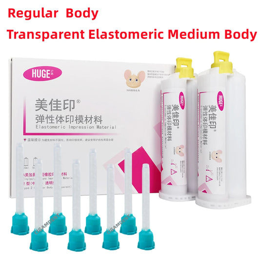 Dental Silicone Impression Material Transparent Medium Body Disposable Clear Impression Putty Mixing Tips Tubes