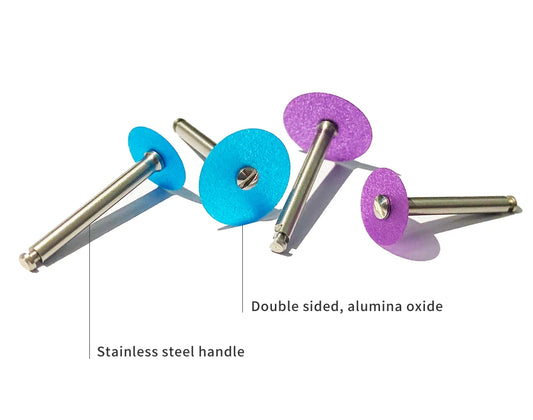 Dentpark 40/100pcs Dental Stem Finishing Polishing Discs kit P12 with Mandrel Double or single sided Sand Dentistry Material