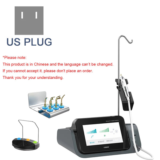 COXO C-Explorer Dental Ultrasonic Surgical System with 7pcs Tips Dental Piezoelectric Bone Cutter Dentistry Tools US PLUG