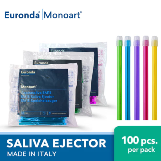 Saliva Ejector | Euronda Monoart (3 PACKS BUNDLE PROMO) – Made in Italy | Non-toxic PVC, Phthalate-free (PROS APAC Dental)