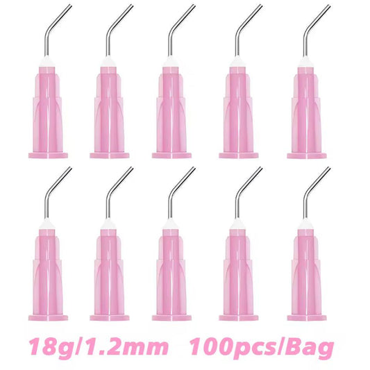Disposable Pre-Bent Tips 18G Pink