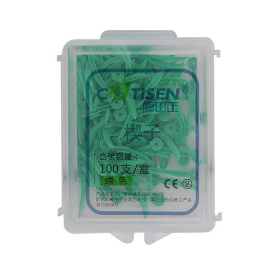 Plastic Wedge with Hole PW02 (100 pieces/box) Green（S）