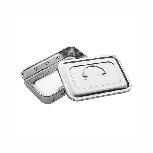Stainless Steel Sterilization Tray with Lid Square Tray