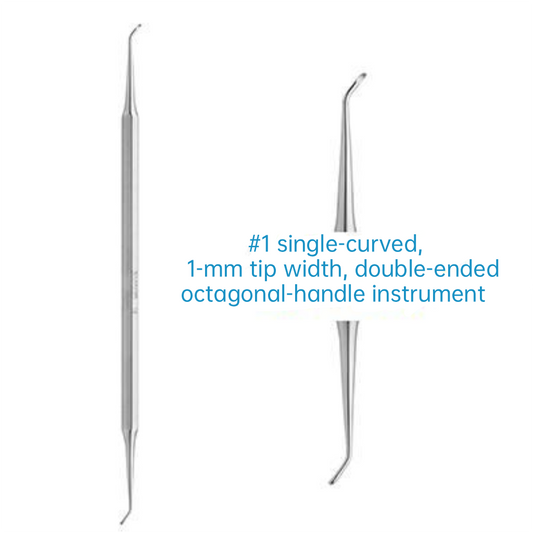 Pick digger (Double Head, Octagonal Handle)/Small Digging Spoon/Mini-Digging Spoon 1#，Single Bend.Head Width1