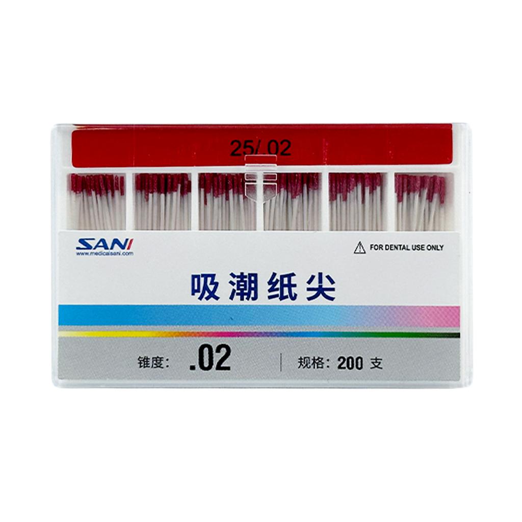 SANI Absorbent Paper Points (02 Taper) , Non Length Mark 200pcs/box 02 25