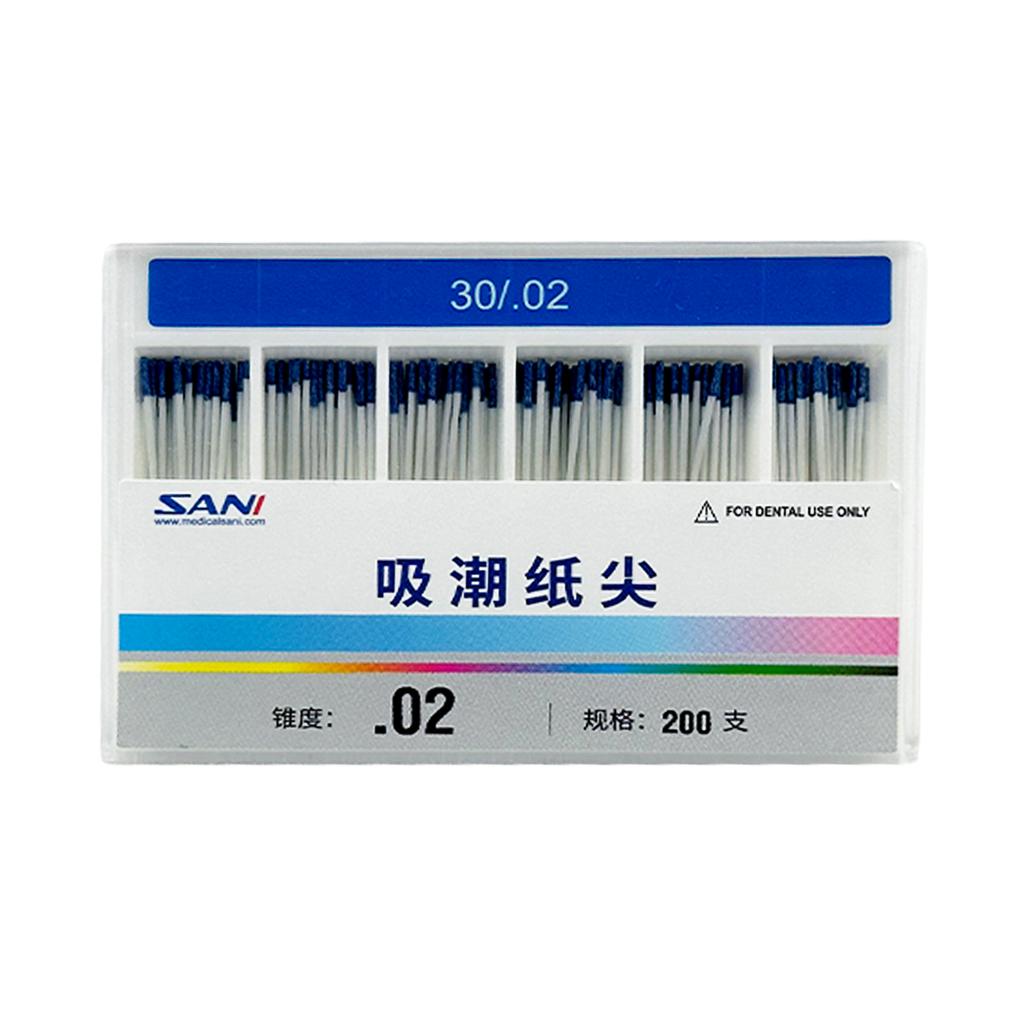 SANI Absorbent Paper Points (02 Taper) , Non Length Mark 200pcs/box 02 30