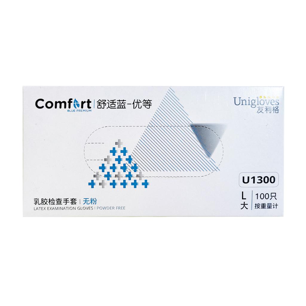 Examination Gloves Powder Free Comfortable Blue Excellent 100pc / box