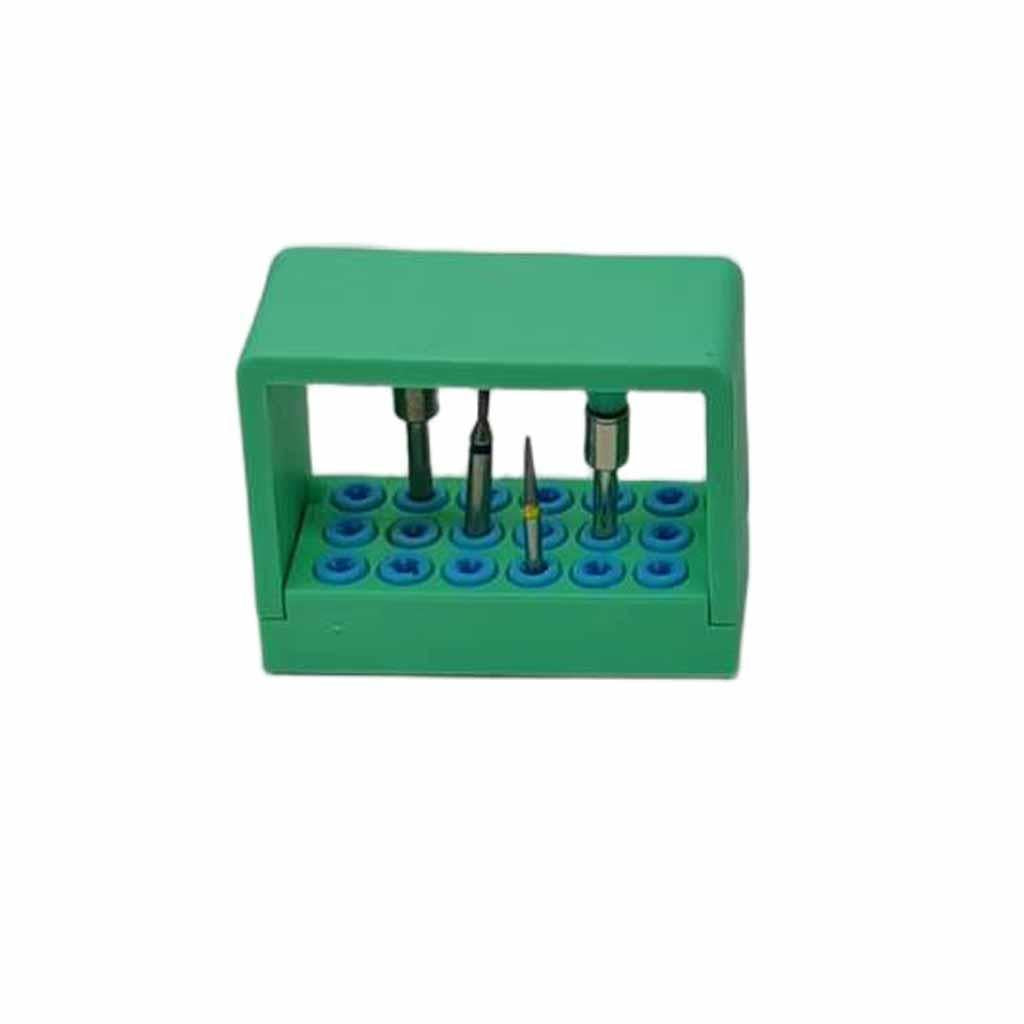 High/Low-Speed Dental Burs Sterilization 18 Hole，Green-S041C