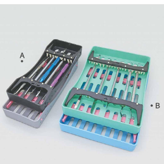 Dental Disinfection Tray/ Instrument Disinfection Box 10-piece instrument set (in one box) ，Light Blue，S032B