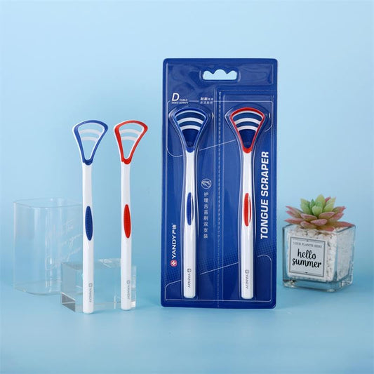 YANDY Tongue scraper, tongue brush for adults and children,easy to use,freshens breath and helps eliminate bad breath (Pack of 2)