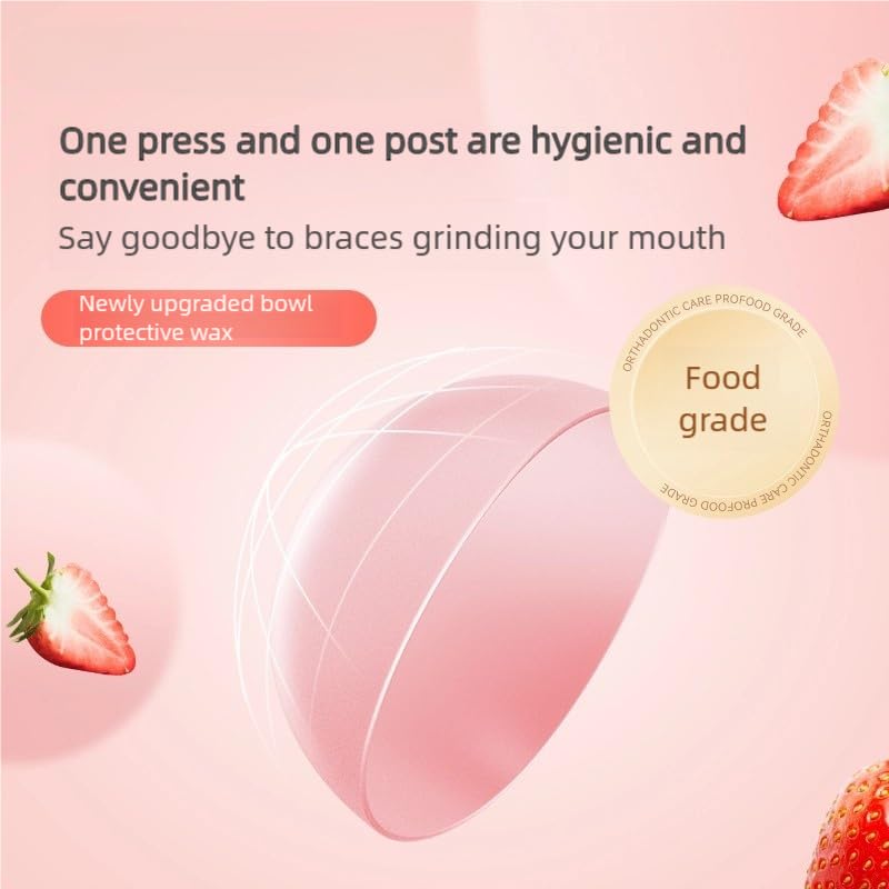 YANDY Orthodontic Wax for Braces and Dental Devices,Protective wax Granules,180 Individual Hygienic Packs,Strawberry Flavor