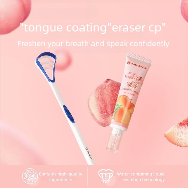 YANDY Tongue Brush & Gel Kit,Tongue Cleaner for Adults, Fight Bad Breath and Halitosis,Mouth Odor Eliminator(Set of 1)