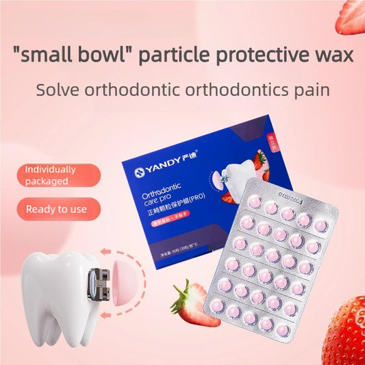 YANDY Orthodontic Wax for Braces and Dental Devices,Protective wax Granules,180 Individual Hygienic Packs,Strawberry Flavor