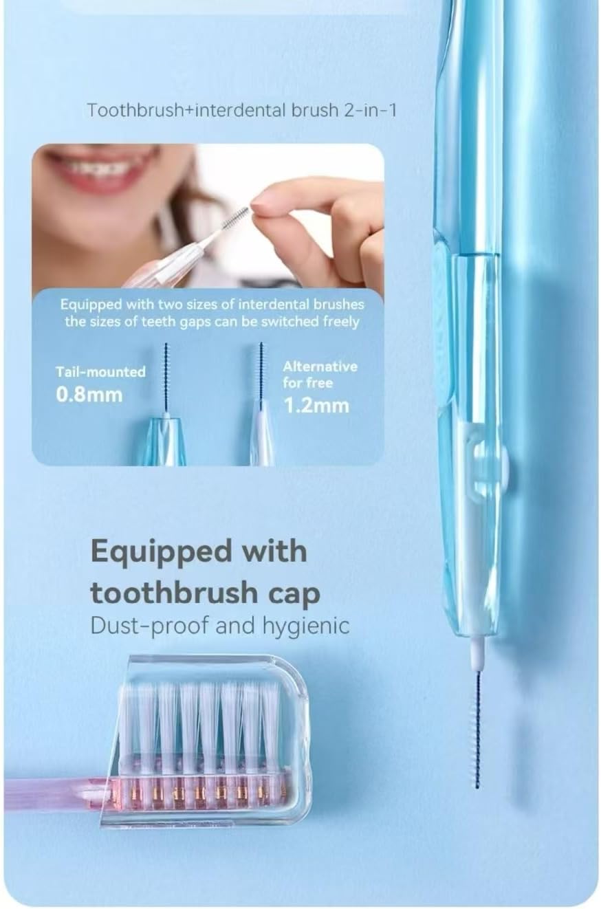 YANDY Concave Orthodontic Toothbrush for Braces Brackets, Pack of 1,Tail Self-Contained Interdental Brush, Soft Bristles