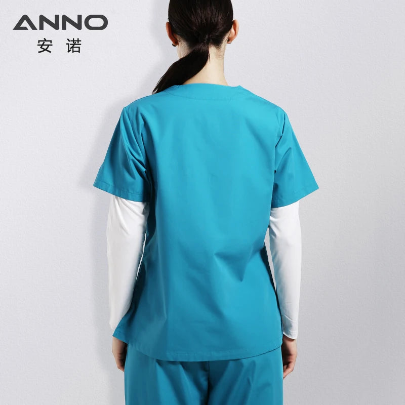 ANNO Scrubs Set Work Wear Hospital Classic Form Foctor Woman Man Nursing Uniform Dental Clothing