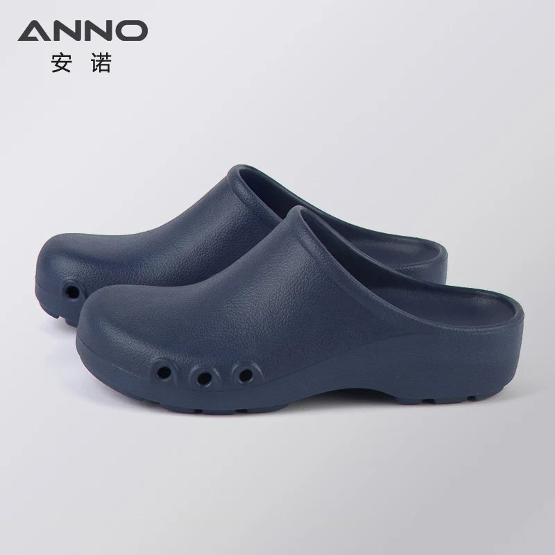 Soft Doctors Nurses Shoes EVA Anti-slip Clogs Operating Room Lab Slippers Chef Work Flat flip flop Suitable for Long Standing Navy Blue(ZangQin)