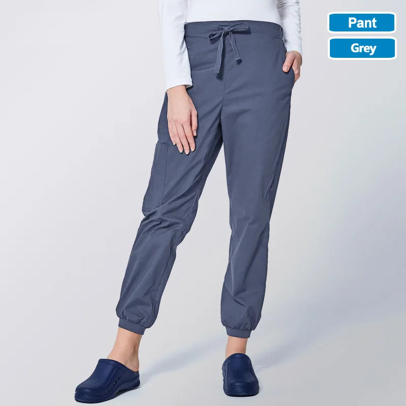 ANNO Work Trousers Doctor Nurse Uniform Bottoms Elastic Cuffs Dental Medical Clothing Scrub Nursing Pencil Jogger Pants