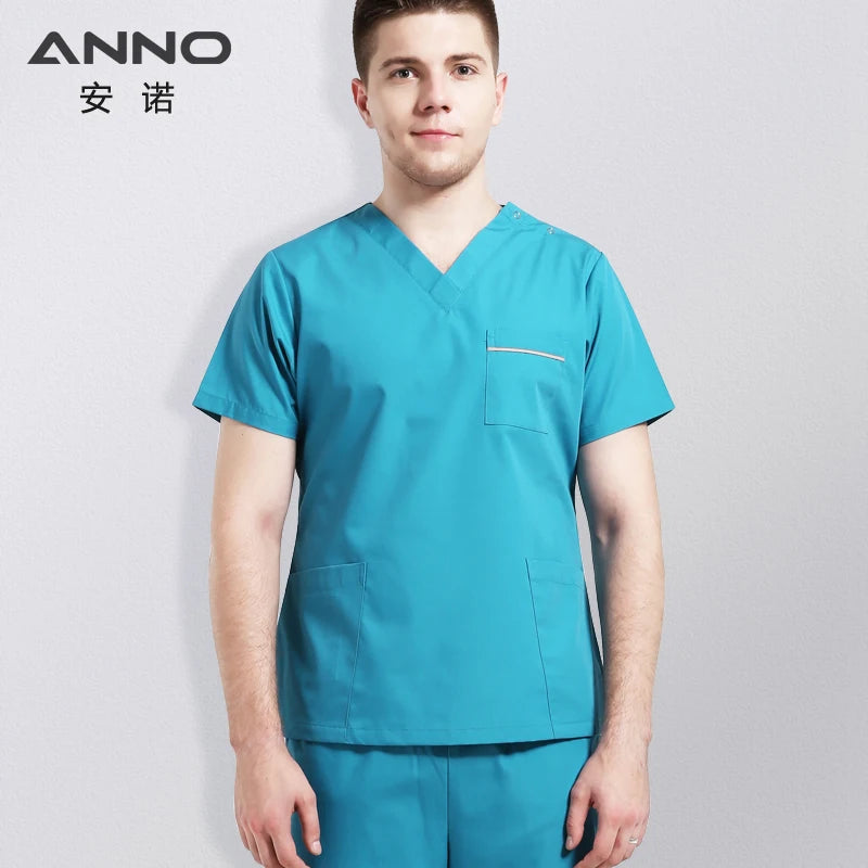 ANNO Scrubs Set Work Wear Hospital Classic Form Foctor Woman Man Nursing Uniform Dental Clothing