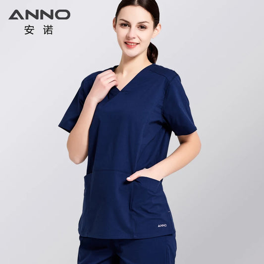 ANNO Summer Nurse uniform Female Form Medical Scrub Suit Health and Beauty Care Nursing Dress Hospital Supply Slim Fit