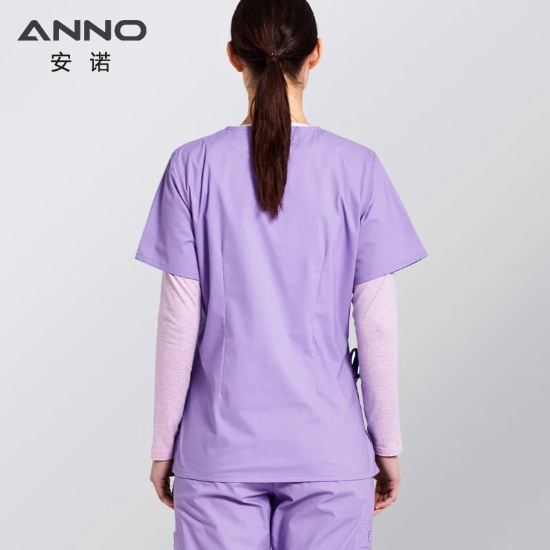 ANNO Summer Nurse uniform Female Form Medical Scrub Suit Health and Beauty Care Nursing Dress Hospital Supply Slim Fit