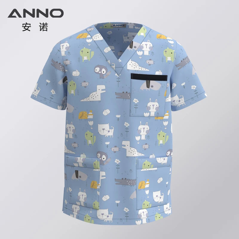 ANNO Hospital Staff Scrubs New Design Nursing Uniform Unisex Dental Clinic Supplies Nurse Work Uniforms Tops Pants Optional