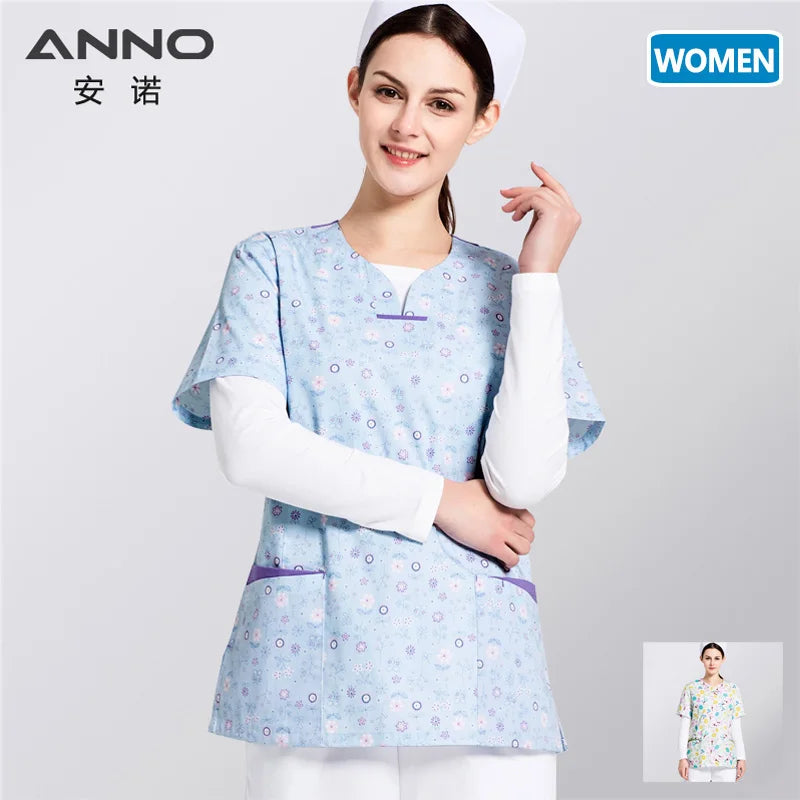 ANNO Medical Hospital Staff Scrubs Nursing Sanitary Uniform Women Female Dental Clinic Nurse Work Beautician Uniforms