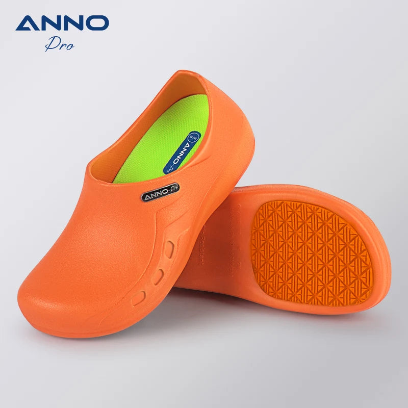 ANNO Soft Doctors Nurses Anti-slip Protective Clogs Operating Room Slippers Chef Work Flat Hospital Foot Wear with Shoes Pad ChengSe