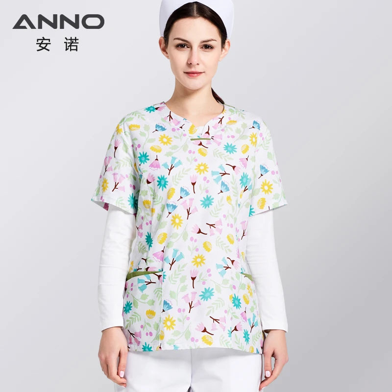 ANNO Medical Hospital Staff Scrubs Nursing Sanitary Uniform Women Female Dental Clinic Nurse Work Beautician Uniforms