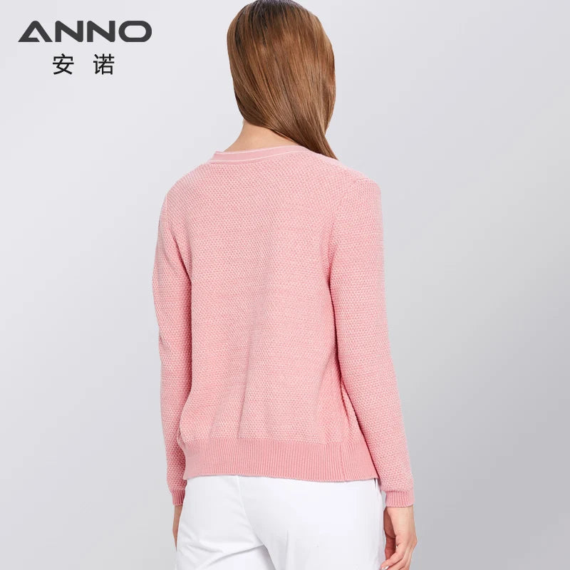 ANNO Cotton Sweater Winter Hospital Equipment Female Work Wear Clothing Keep Warm Shirt Nursing Fashion Pink Out Wear Coat