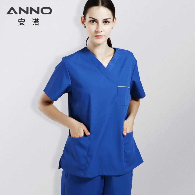ANNO Scrubs Set Work Wear Hospital Classic Form Foctor Woman Man Nursing Uniform Dental Clothing