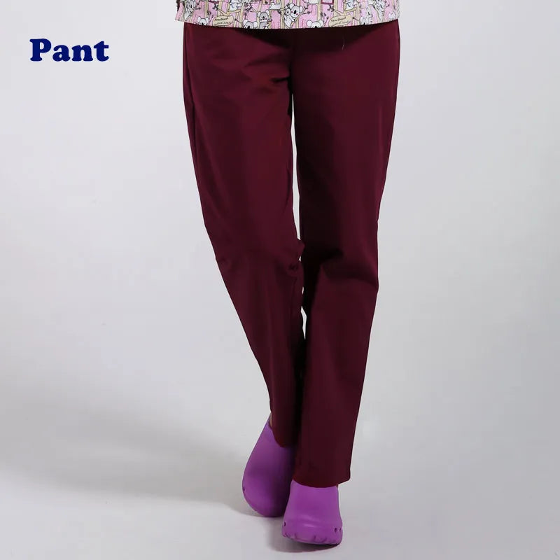 ANNO Work Trouser Doctor Nurse Uniform Bottoms Cotton More Pockets Dental Scrubs Pants SPA Nursing Scrub Pants