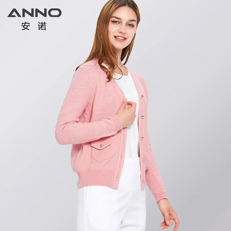 ANNO Cotton Sweater Winter Hospital Equipment Female Work Wear Clothing Keep Warm Shirt Nursing Fashion Pink Out Wear Coat