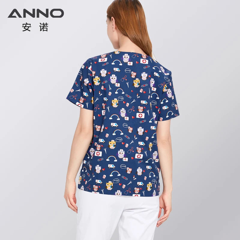 ANNO Hospital Staff Scrubs New Design Nursing Uniform Unisex Dental Clinic Supplies Nurse Work Uniforms Tops Pants Optional