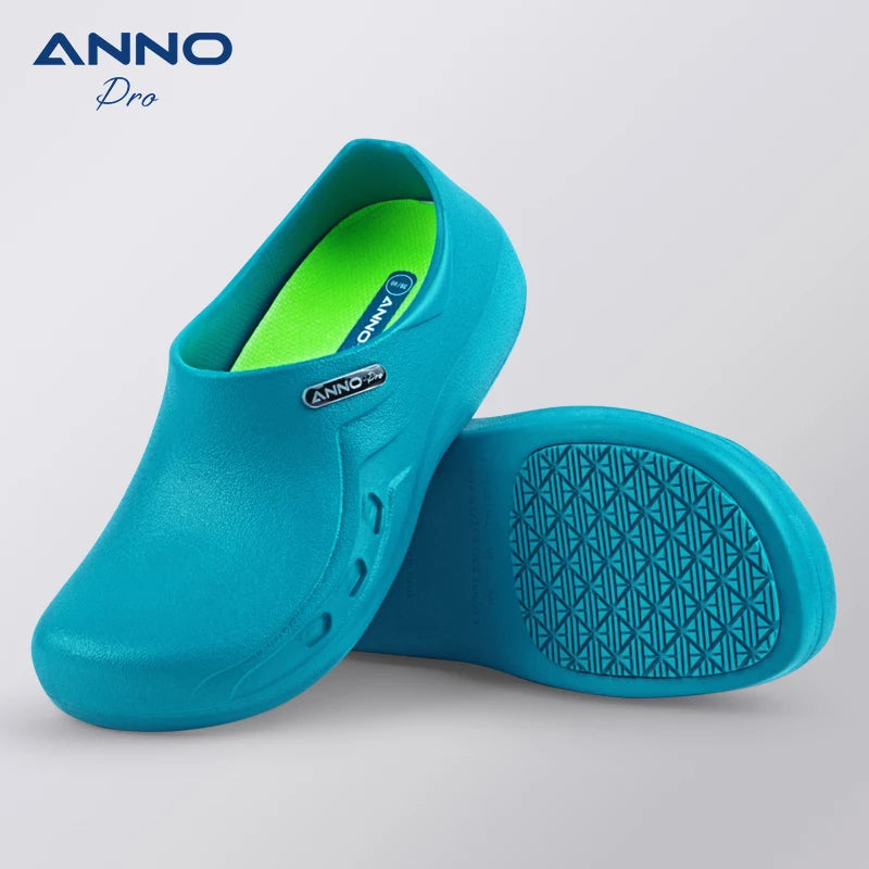 ANNO Soft Doctors Nurses Anti-slip Protective Clogs Operating Room Slippers Chef Work Flat Hospital Foot Wear with Shoes Pad LanLv
