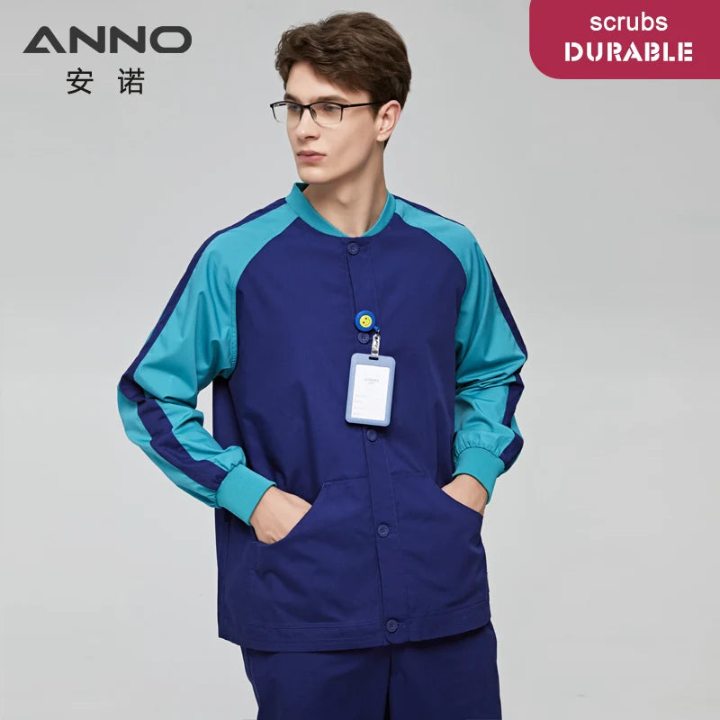 Long Sleeves Scrubs Jacket Pretty Outfit Nurse Out Coat Doctor Shirt Hospital Nursing Staff Uniforms Autumn Winter Work Wear
